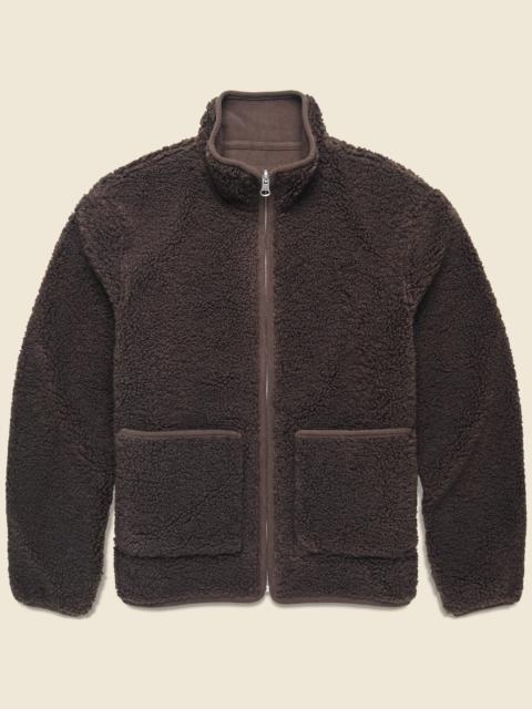 Wax London Killick Reversible Jacket - Borg Cord Chocolate Brown