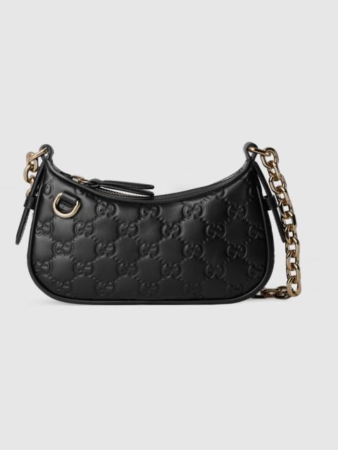 GUCCI GG Emblem mini shoulder bag