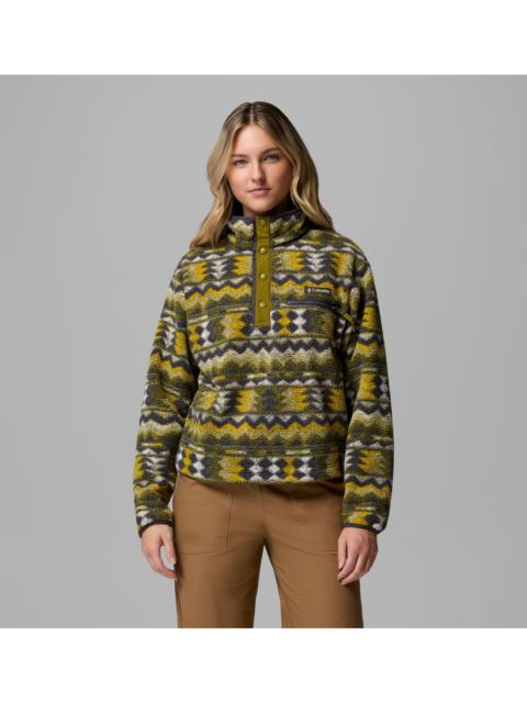 Columbia Women's Helvetia II Printed Cropped Half Snap Fleece Pullover