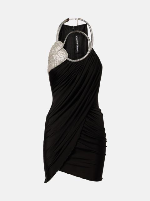 David Koma Draped embellished minidress