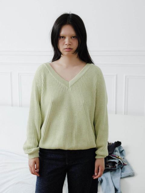 BASERANGE Dodd V Neck Pullover - Organic Cotton Knit