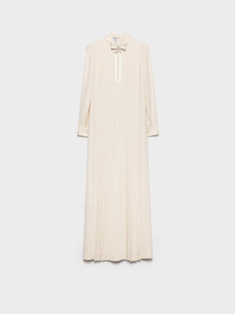 Prada Long pleated silk broadcloth dress