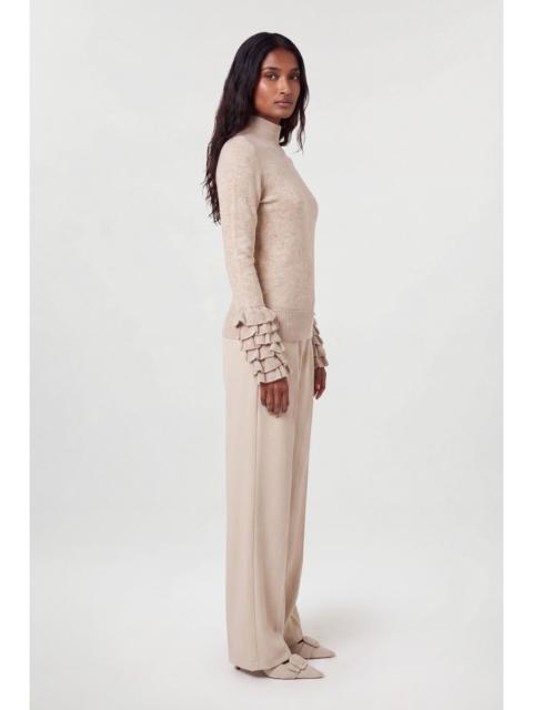 KAREN MILLEN Wool Ruffle Sleeve Detail Knitted Top