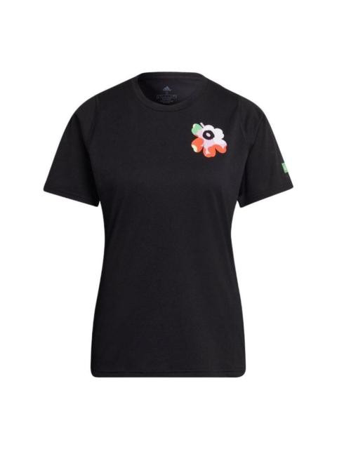 adidas (WMNS) adidas x Marimekko Running T-Shirt 'Black White' HG6321