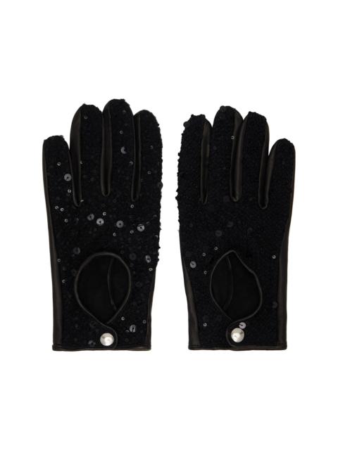 ERNEST W. BAKER Black Sequin Driving Gloves