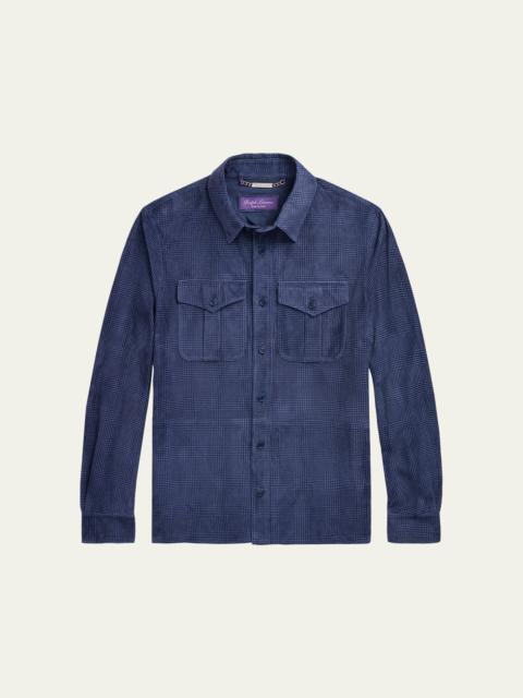 Ralph Lauren Men's Barron Printed Suede Overshirt