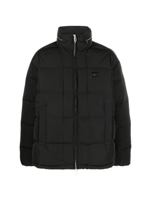 EMPORIO ARMANI logo-patch padded coat