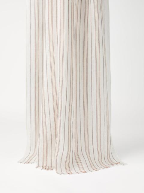 Brunello Cucinelli Sparkling striped linen scarf
