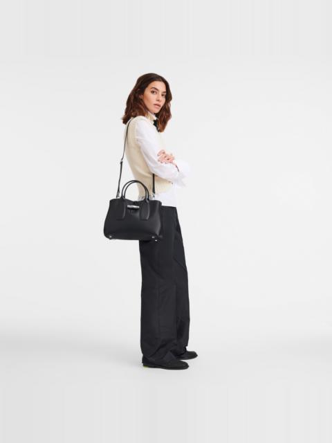 Longchamp Le Roseau M Handbag Black - Leather