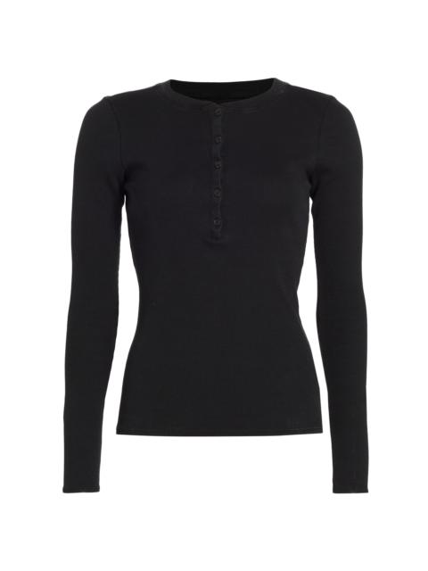 NILI LOTAN Women's Jordan Henley Long-Sleeve T-Shirt - Jet Black