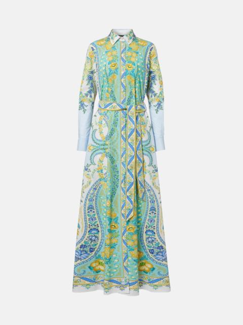 Etro Belted floral cotton shirt dress