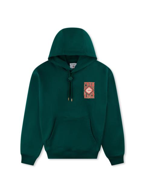 CASABLANCA Gothic Stacked Logo Printed Hoodie "Green"