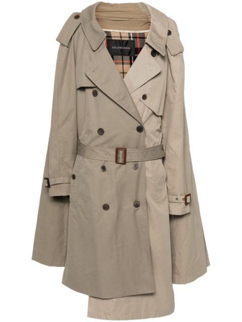 BALENCIAGA Double Sleeve hybrid cotton trench coat