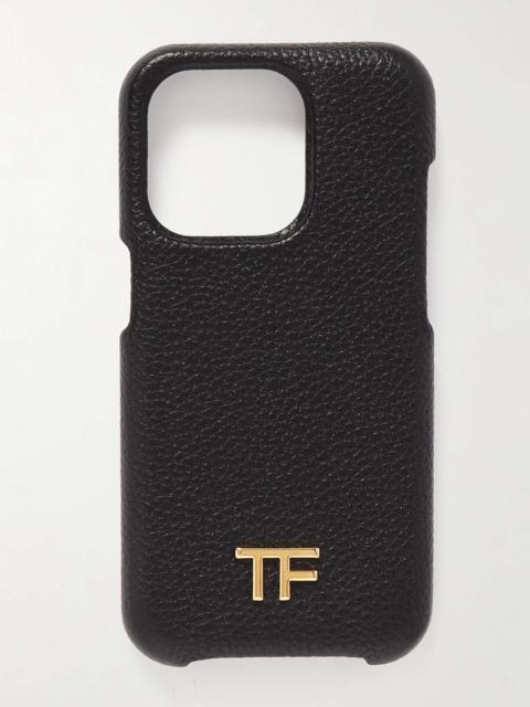 TOM FORD Logo-Embellished Full-Grain Leather iPhone 13 Pro Case