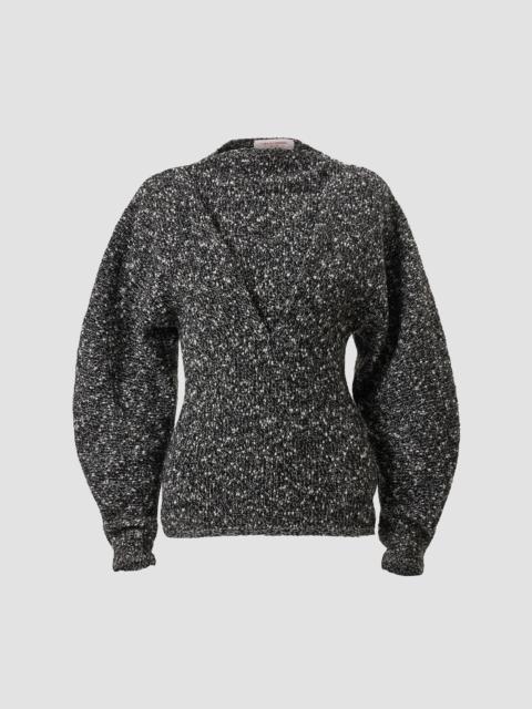 CAROLINA HERRERA Women's Wool-Blend Boatneck Sweater - Black White