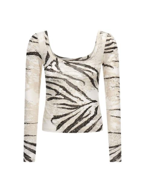 zebra-print T-shirt