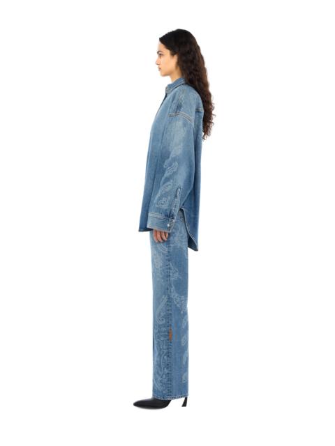 Off-White Paisley Denim Lover Shirt Jacket