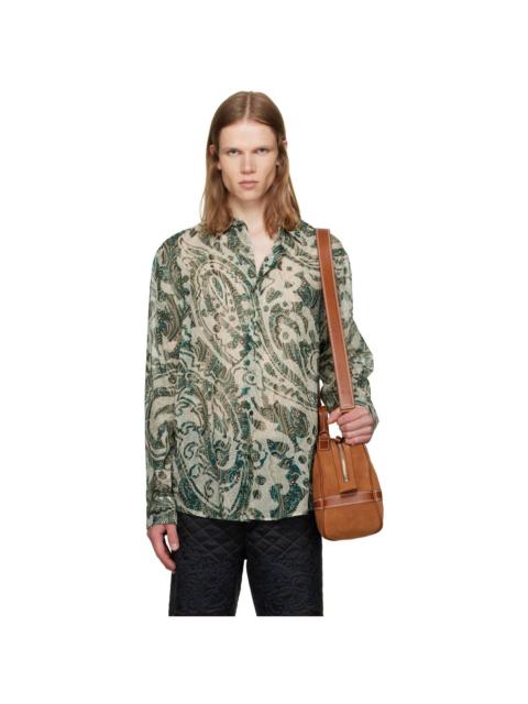 Dries Van Noten Green Paisley Shirt
