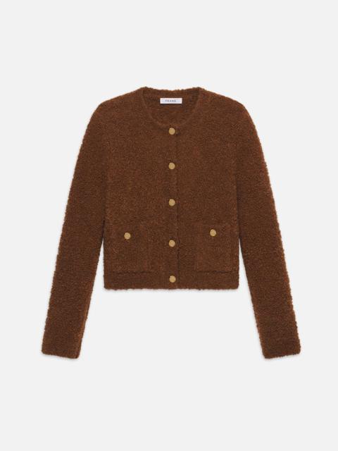 FRAME Patch Pocket Cardi in Camel