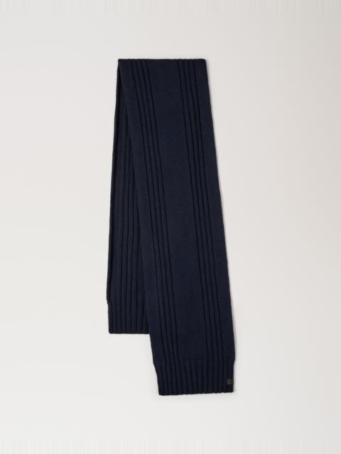 Mulberry Ribbed Knit Scarf Night Sky Merino Wool