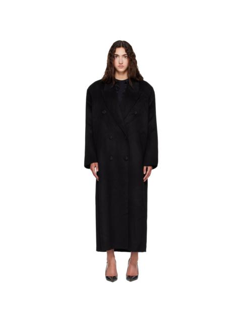 The Frankie Shop Black Gaia Double-Breasted Coat