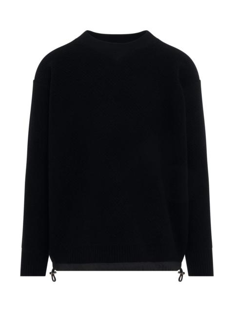sacai Wool Knit Pullover in Black