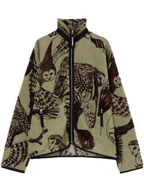 Jil Sander patterned-jacquard zip-up sweatshirt