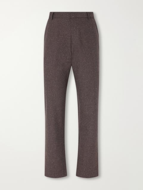 Sunspel Straight-Leg Wool and Silk-Blend Donegal Tweed Trousers
