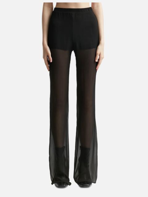 FLARED SHEER TAILORED TROUSERS