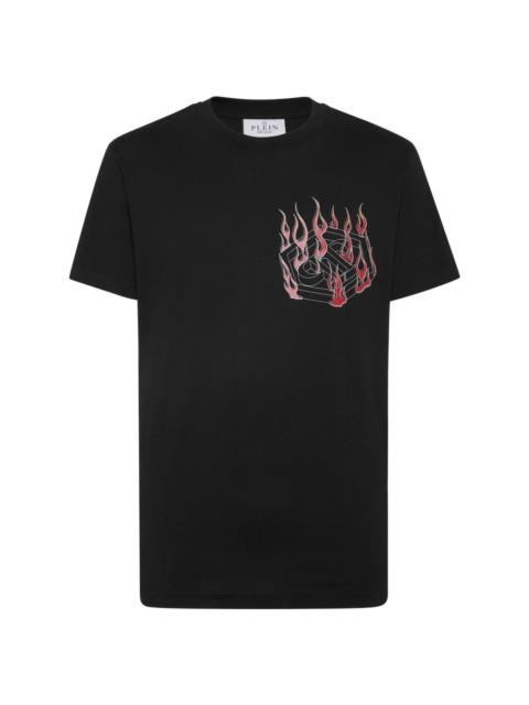 PHILIPP PLEIN flame-print cotton T-shirt