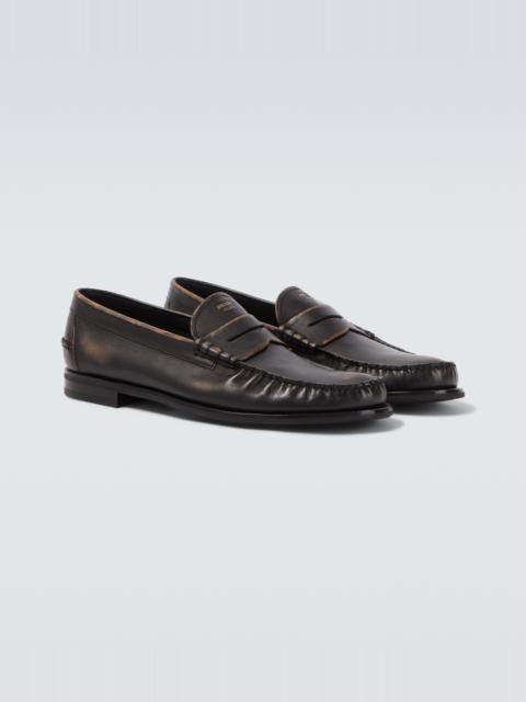 Prada Leather penny loafers
