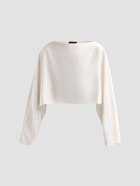 LAPOINTE Women's Satin Boatneck Caftan Top - Cream