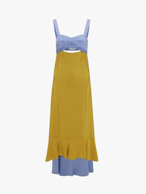 Victoria Beckham Bra Detail Maxi Dress In Lime