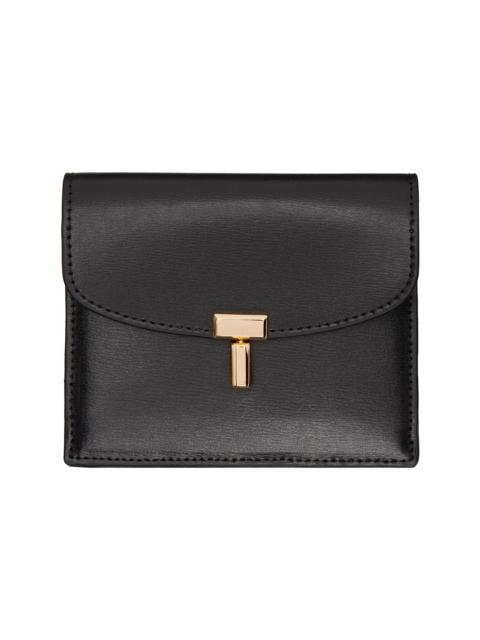 TOTEME Black T-Lock Leather Card Holder