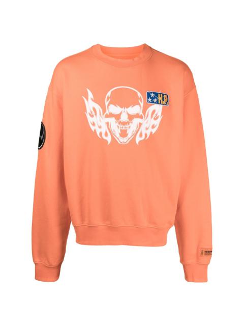 skull-print cotton sweatshirt
