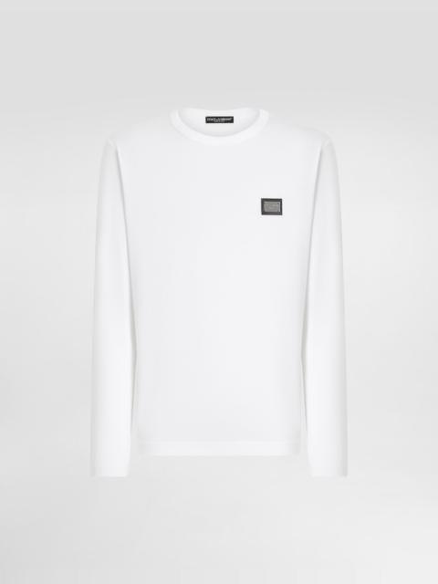 Dolce & Gabbana Long-sleeved 티셔츠 로고 태그
