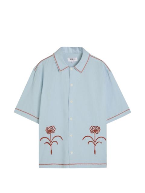 Wax London Keats floral-embroidered shirt
