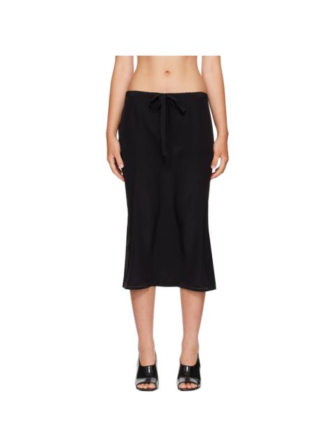 TOTEME Black Fluid Silk Midi Skirt