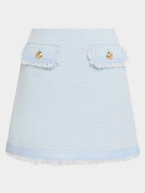 Cinq à Sept Deva Birdseye Tweed Mini Skirt