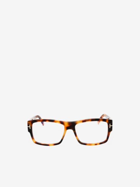 TOM FORD tortoiseshell-effect rectangle-frame glasses
