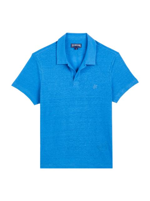 Men Linen Jersey Polo Solid
