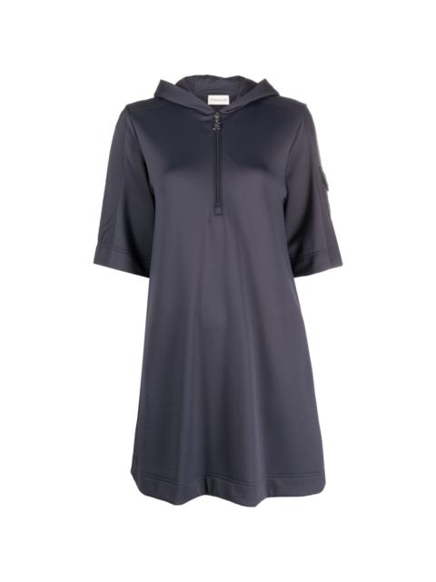 quarter-zip short-sleeve dress