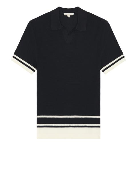 onia Cotton Textured Johnny Collar Polo