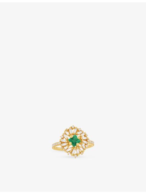 SUZANNE KALAN Princess-Cut 18ct Yellow-Gold And 0.85ct Diamond Ring
