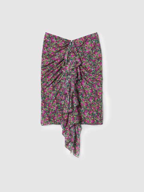 GUCCI Floral print silk skirt