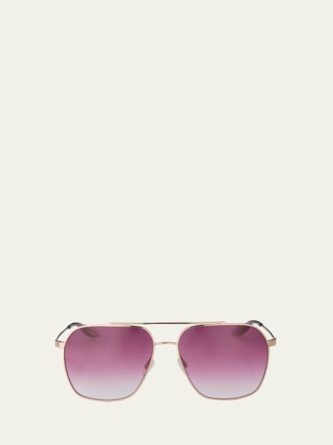 BARTON PERREIRA Rizzo 60mm Aviator Titanium Sunglasses