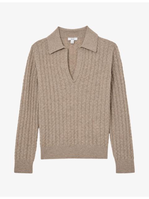 REISS Millie Cable-Knit Wool-Blend Jumper
