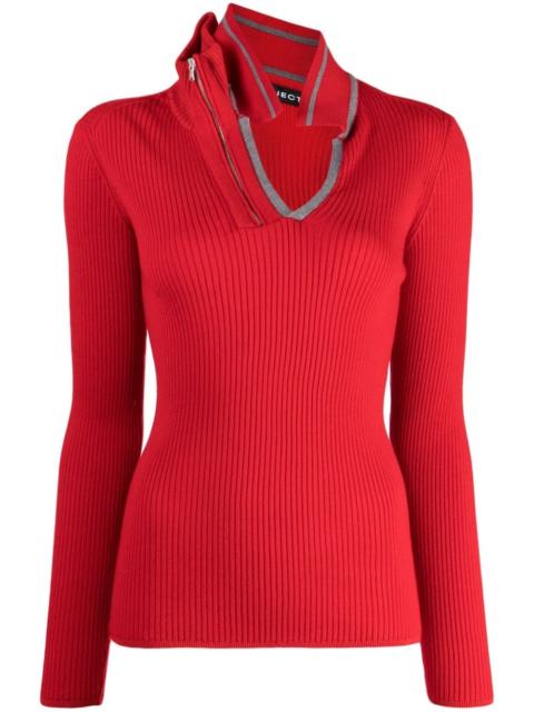 asymmetric ribbed jumper