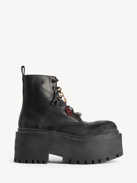 BALENCIAGA Women's Strike Platform Bootie With Charms in Black/multicolor