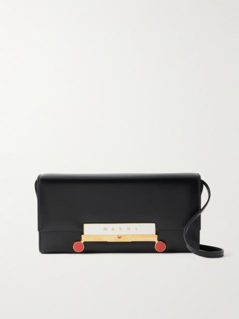 Marni Vhs E/w Embellished Leather Shoulder Bag